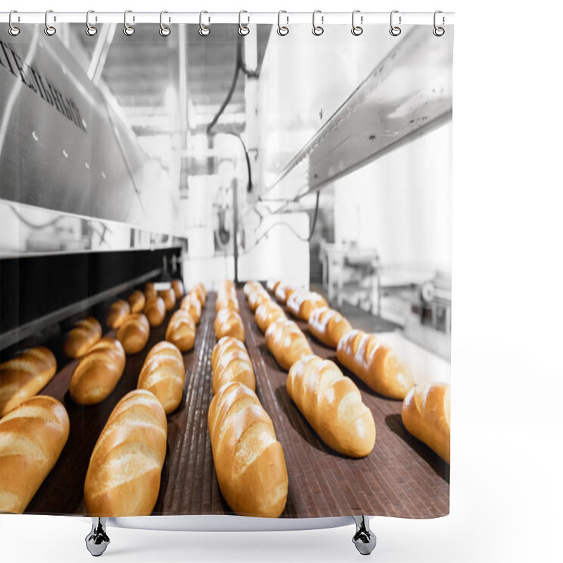 Personality  Automated Production Line Bakery Fresh Hot Baked Breads Shower Curtains