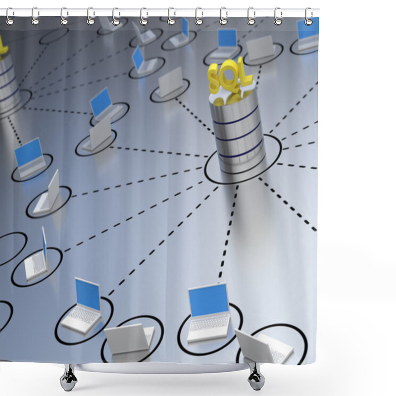 Personality  SQL Database Within A Network Shower Curtains