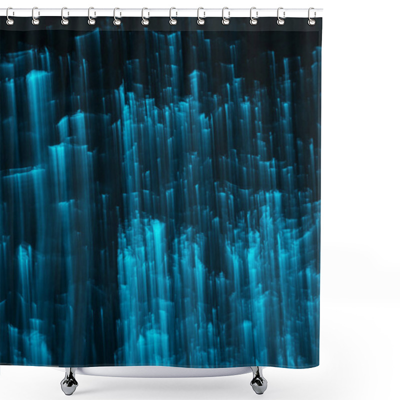 Personality  Abstract Glittering Blue Lights On Black Background  Shower Curtains