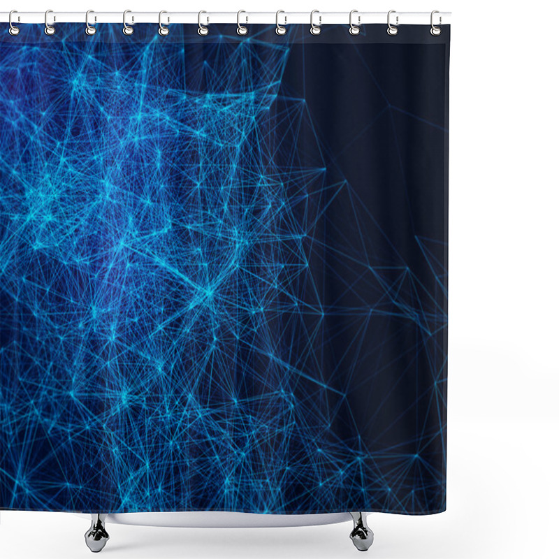 Personality  Abstract Digital Background With Cybernetic Particles Shower Curtains