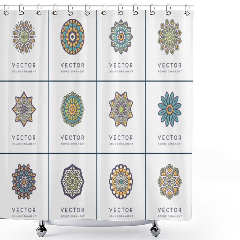 Personality  Ornament Beautiful  Card With Mandala. Shower Curtains