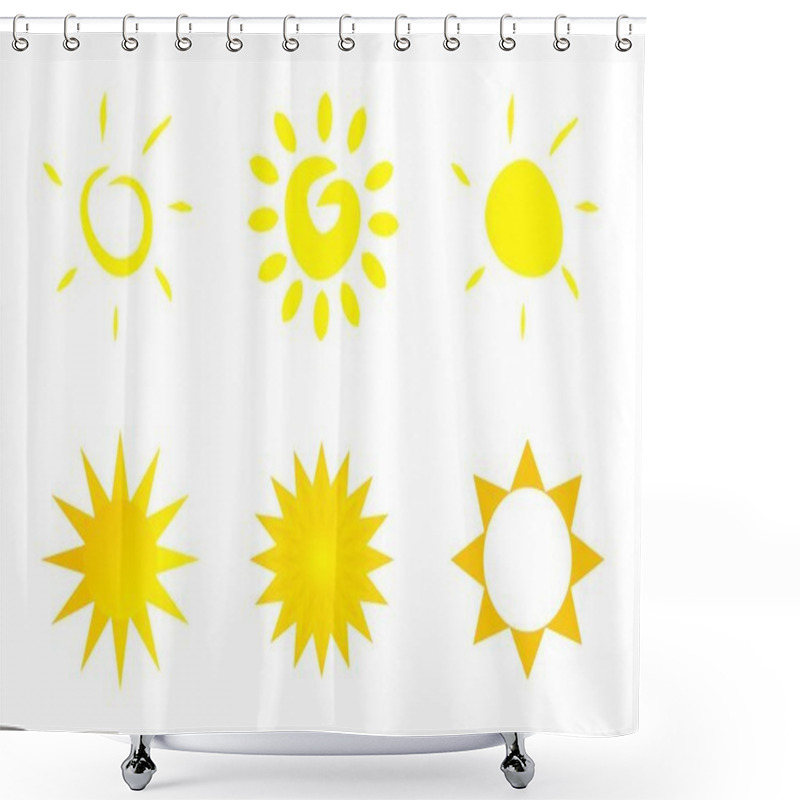 Personality  Sun Icon Logo Or Clip Art Vector Isolated On White Background Shower Curtains