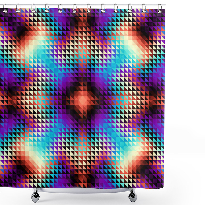 Personality  Geometric Seamless Pattern Of A Cubes In Low Poly Style. Shower Curtains