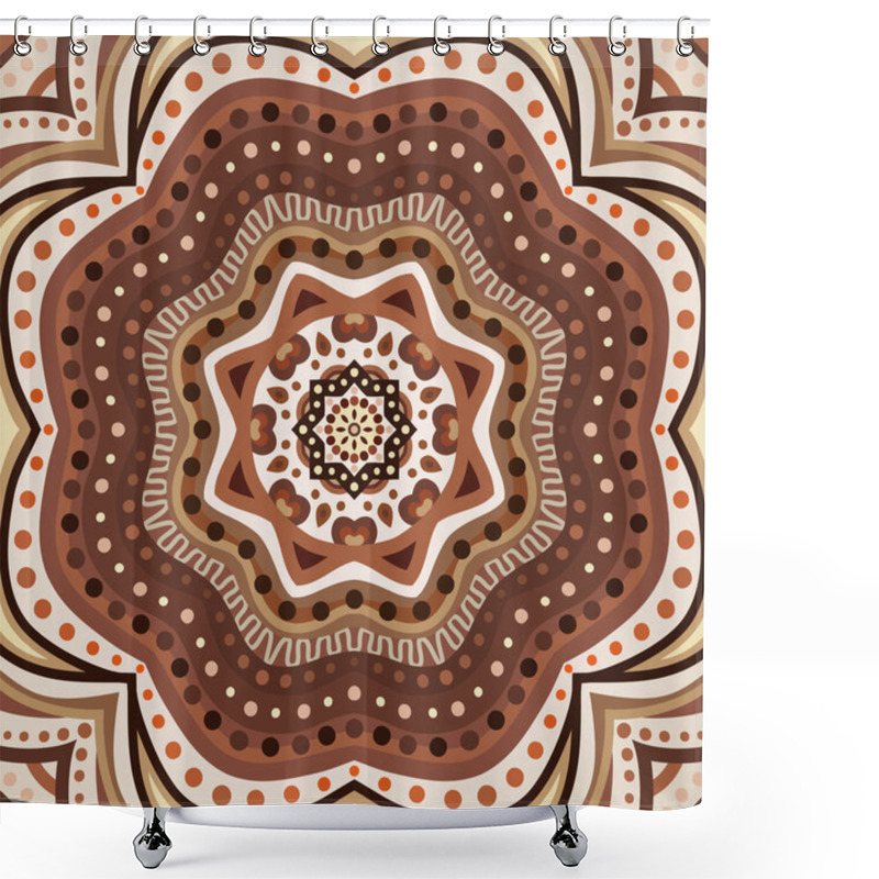 Personality  Brown Romantic Pattern. Vector Illustration Shower Curtains