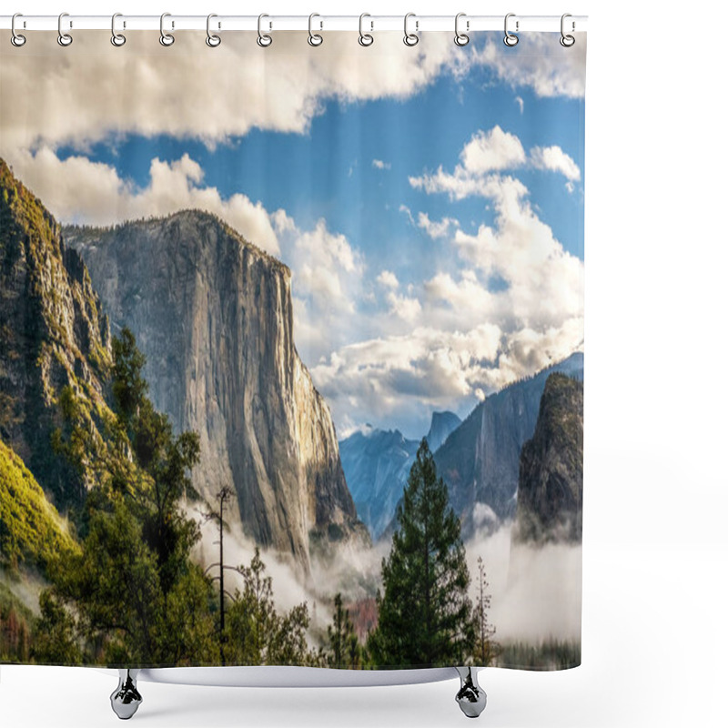 Personality  Low Clouds Lay In Yosemite Valley Shower Curtains