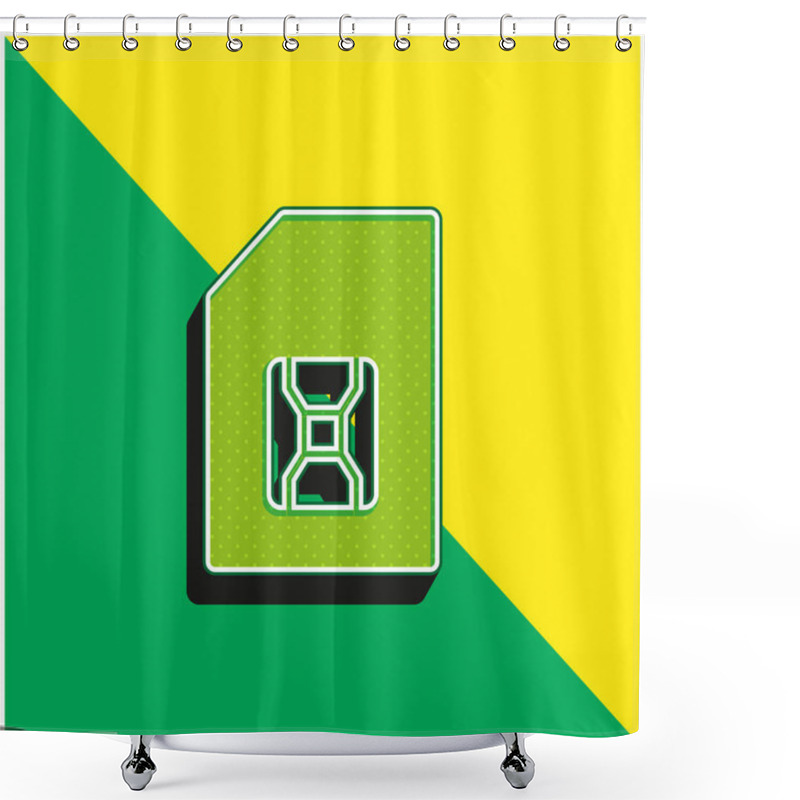 Personality  Big SIM Card Green And Yellow Modern 3d Vector Icon Logo Shower Curtains