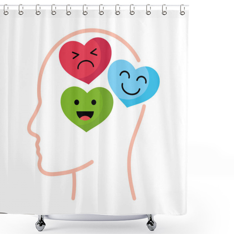 Personality  Emotions Intelligence Design Illustration Isolated Shower Curtains