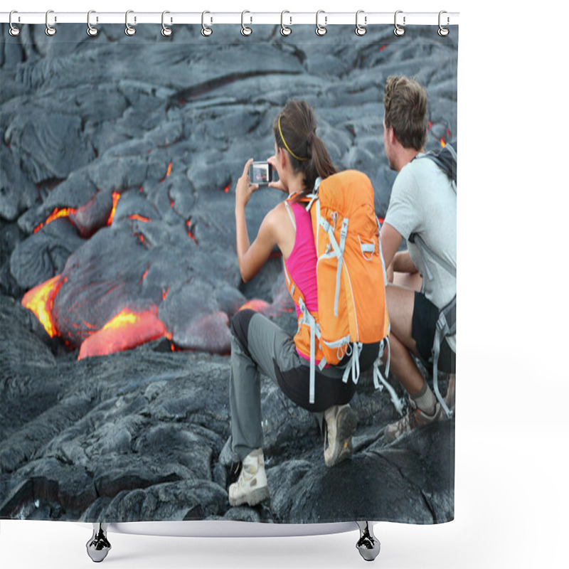 Personality  Hawaii Lava Tourists Shower Curtains