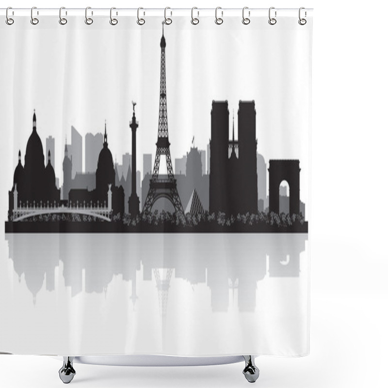 Personality  Paris France City Skyline Silhouette Shower Curtains