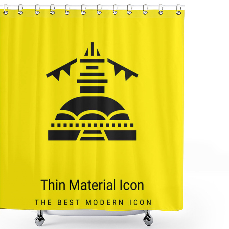 Personality  Boudhanath Minimal Bright Yellow Material Icon Shower Curtains