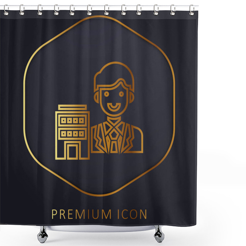 Personality  Agent Golden Line Premium Logo Or Icon Shower Curtains