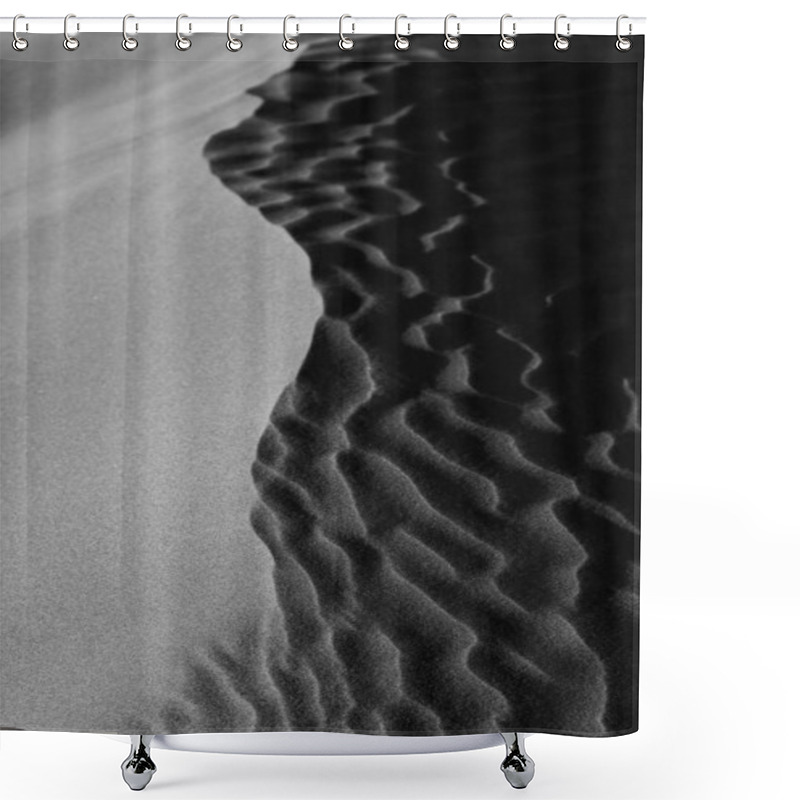 Personality  Intricate Patterns In Monochrome Sand Dunes Create A Serene, Abstract Landscape. Shower Curtains