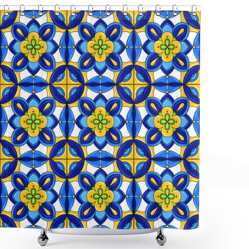 Personality  Ceramic Tile Pattern. Gorgeous Seamless Pattern. Can Be Used For Wallpaper Pattern Fills Web Page Background Or Surface Textures. Shower Curtains