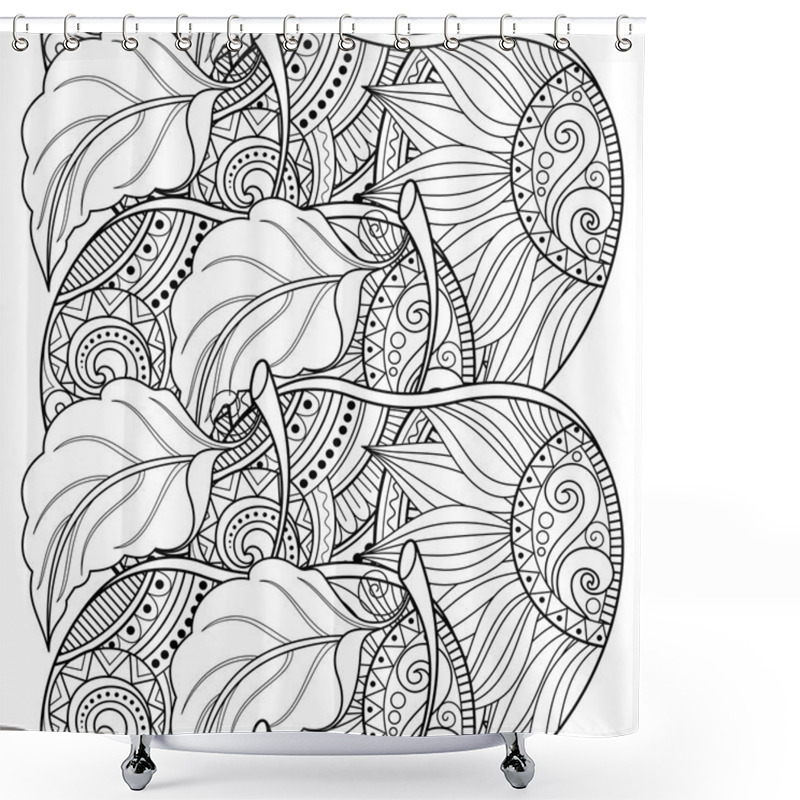 Personality  Seamless Monochrome Fruit Pattern Shower Curtains