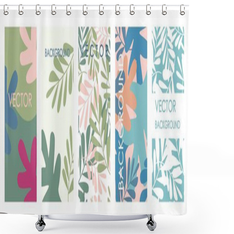 Personality  Modern Tropical Leaves Invitations And Card Template Design. Shower Curtains