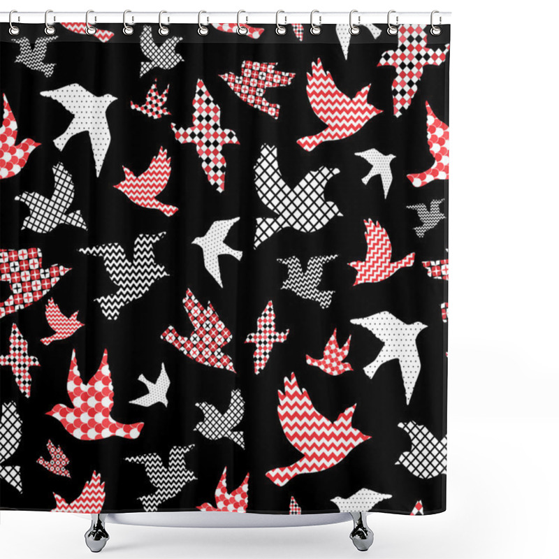 Personality  Birds Seamless Pattern Shower Curtains