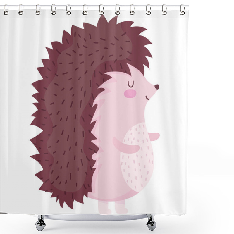 Personality  Hedgehog Animal Forest Cartoon Icon Shower Curtains