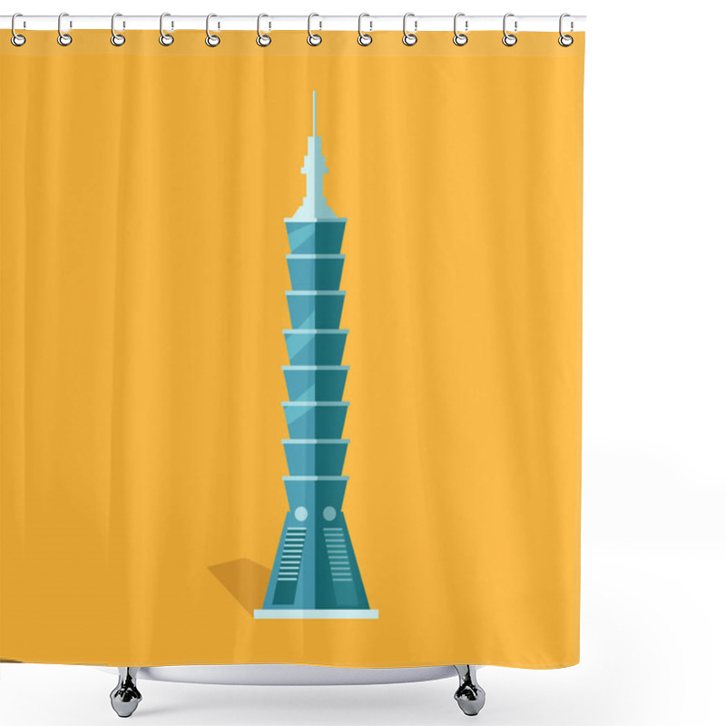 Personality  Lasting Taipei 101-story Skyscraper In Taiwan Shower Curtains