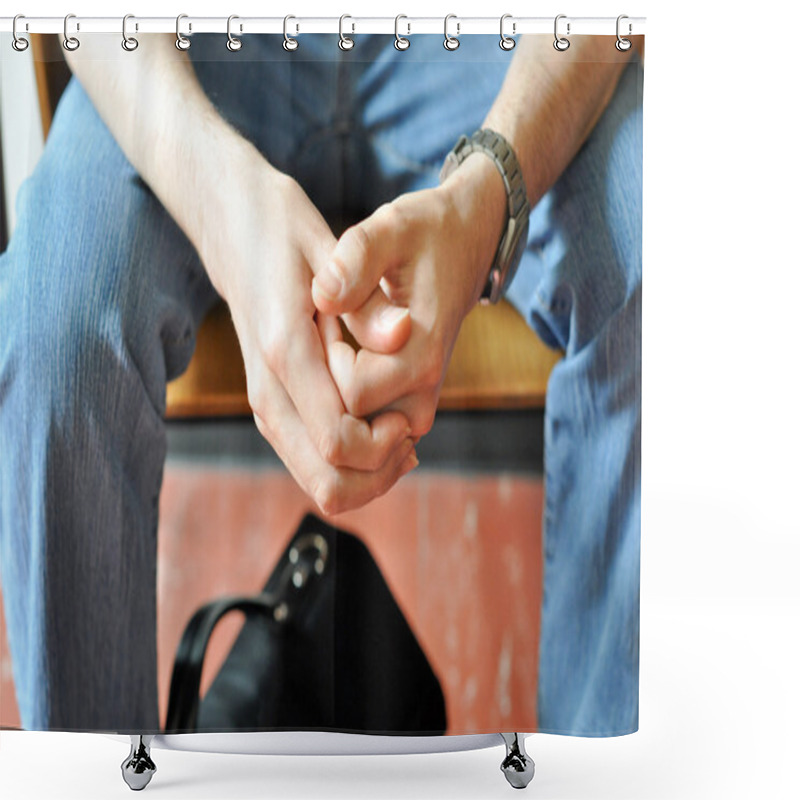 Personality  Waiting Man Shower Curtains