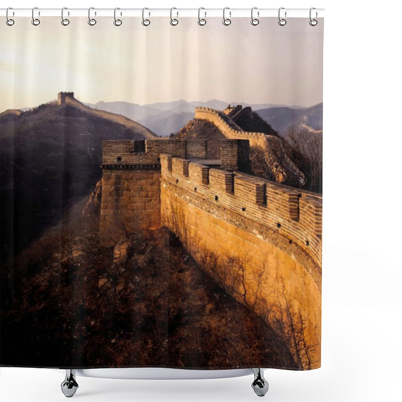 Personality  The Great Wall Of China At Sunrise, Badaling, Near Beijing, Original Photoset Shower Curtains