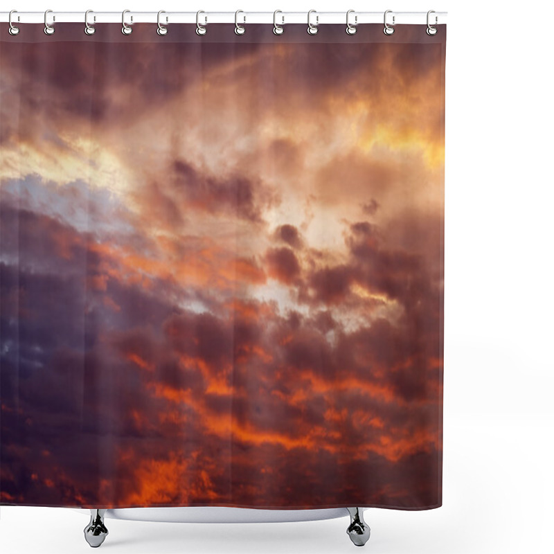 Personality  Fiery Orange Sunset Sky. Beautiful Sky.  Shower Curtains