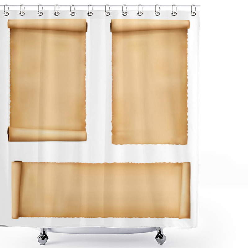 Personality  Set Of Old Worn Papers. Vector Shower Curtains