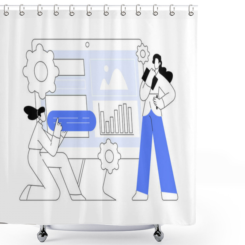 Personality  Content Aggregator Abstract Concept Vector Illustration. Aggregator Software, Best Media Content In One Place, Selected Texts For Resale, Aggregation Tools, Business Model Abstract Metaphor. Shower Curtains