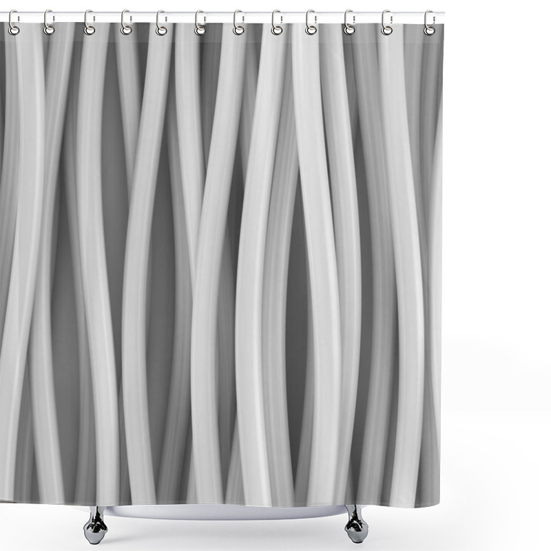 Personality  White Curves Shower Curtains