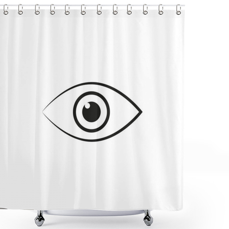 Personality  Line Icon Eye Isolated On White Background. Vector Illustration. Shower Curtains