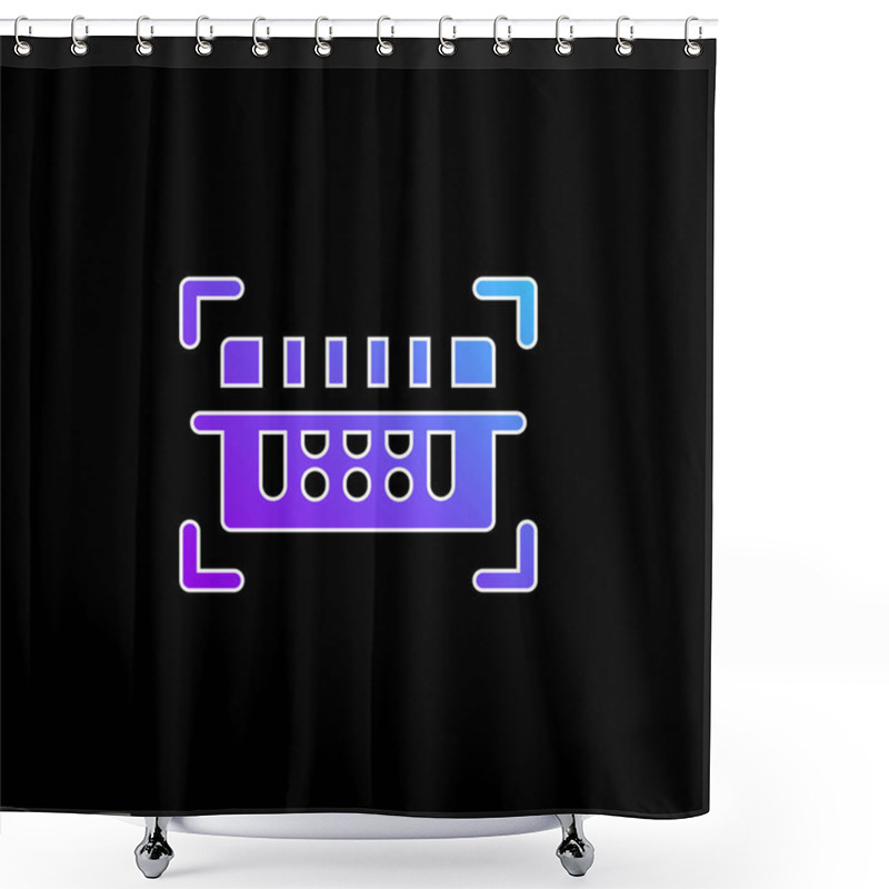 Personality  Barcode Scanner Blue Gradient Vector Icon Shower Curtains