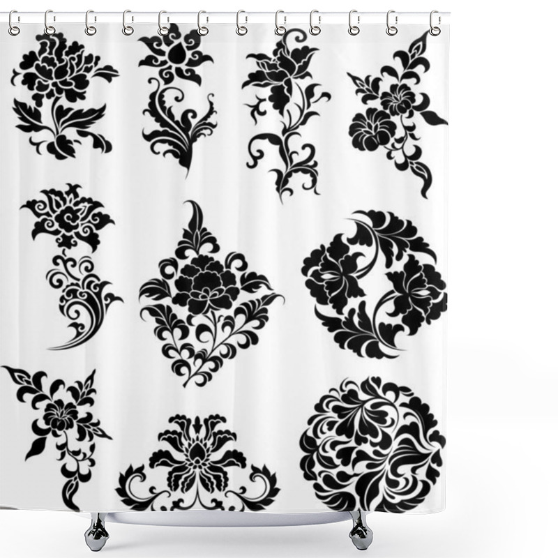 Personality  Swirl Corner Pattern Design Shower Curtains