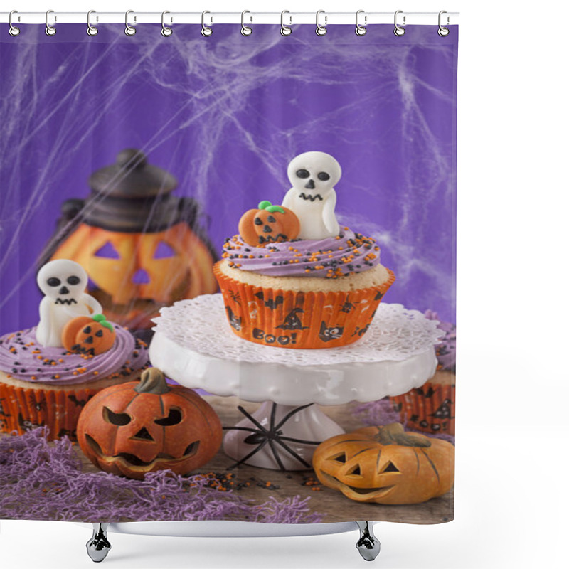 Personality  Halloween Cupcakes Shower Curtains