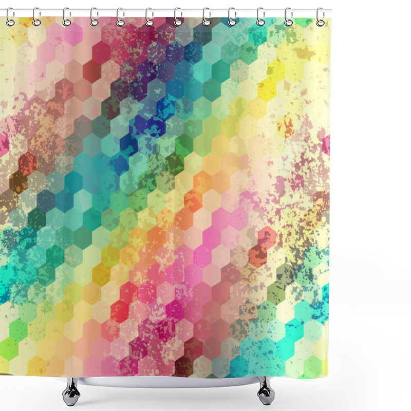 Personality  Geometric Abstract Pattern In Low Poly Style. Shower Curtains