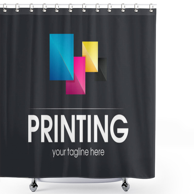 Personality  Digital Print Logo Design Template. Typography Modern Sign. Polygraphy And Print Factory. Express Press And Photocopy Studio.  Shower Curtains