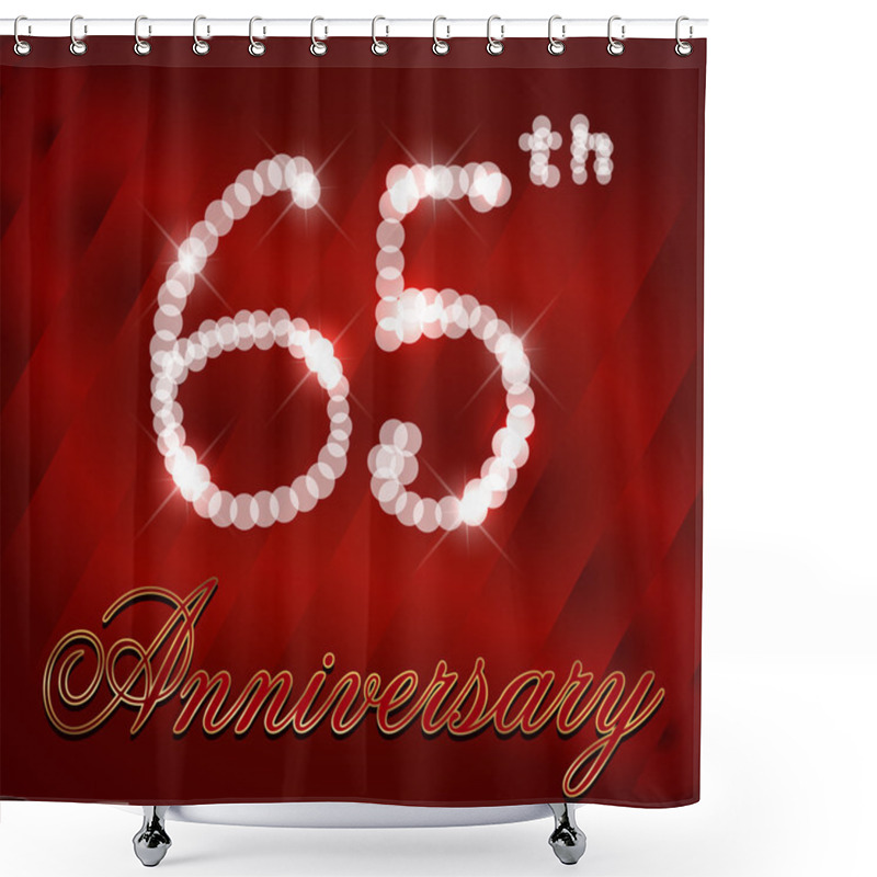 Personality  65 Year Happy Birthday Card, 65th Anniversary Sparkles Shower Curtains