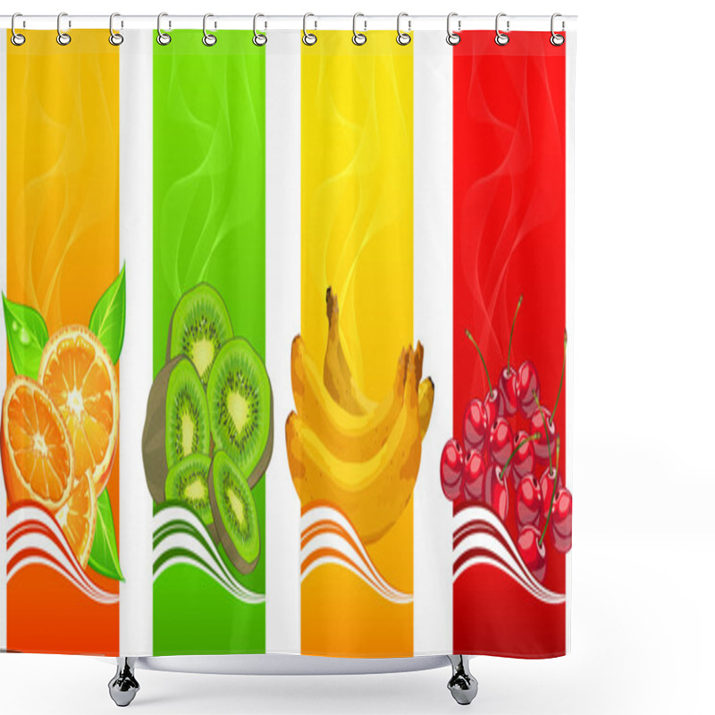 Personality  Banners With Fruits Shower Curtains