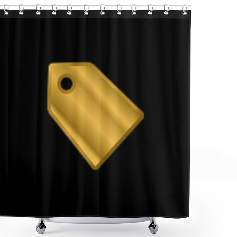 Personality  Black Label For Discounts Gold Plated Metalic Icon Or Logo Vector Shower Curtains