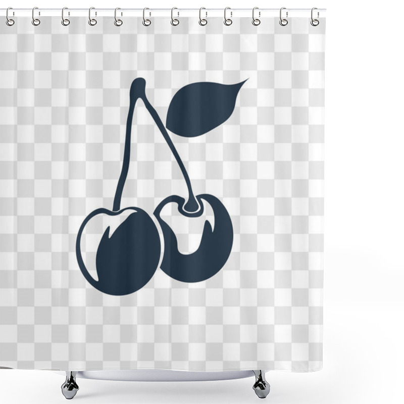 Personality  Cherry Icon In Trendy Design Style. Cherry Icon Isolated On Transparent Background. Cherry Vector Icon Simple And Modern Flat Symbol For Web Site, Mobile, Logo, App, UI. Cherry Icon Vector Illustration, EPS10. Shower Curtains