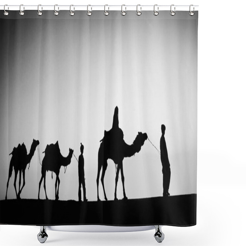 Personality  Men Riding Camels In  Desert  Shower Curtains