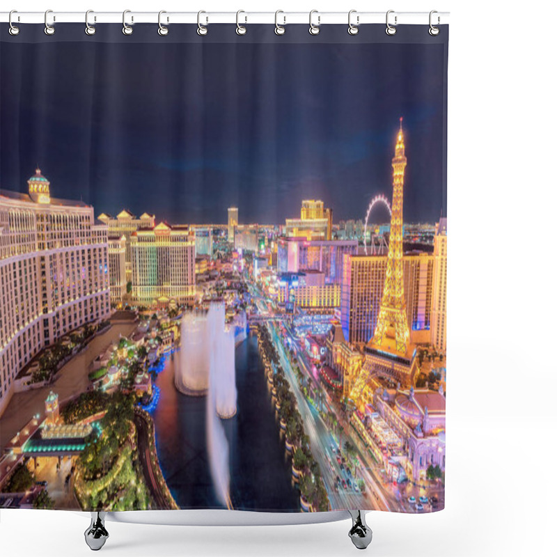 Personality  Aerial View Of Las Vegas Strip At Night  Shower Curtains