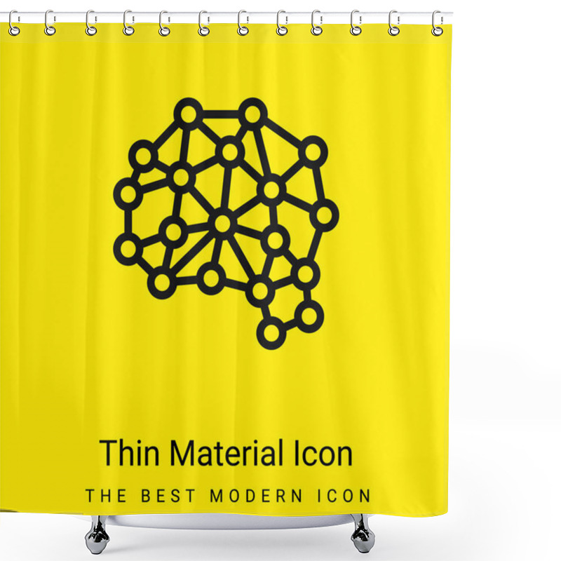 Personality  Artificial Intelligence Minimal Bright Yellow Material Icon Shower Curtains