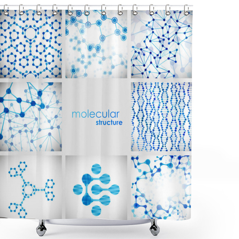 Personality  Set Of Beautiful Structure DNA Molecule Shower Curtains