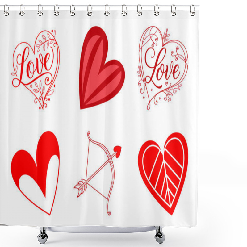 Personality  Heart Shape Elements Bundle: Creative Designs For Any Occasion Shower Curtains