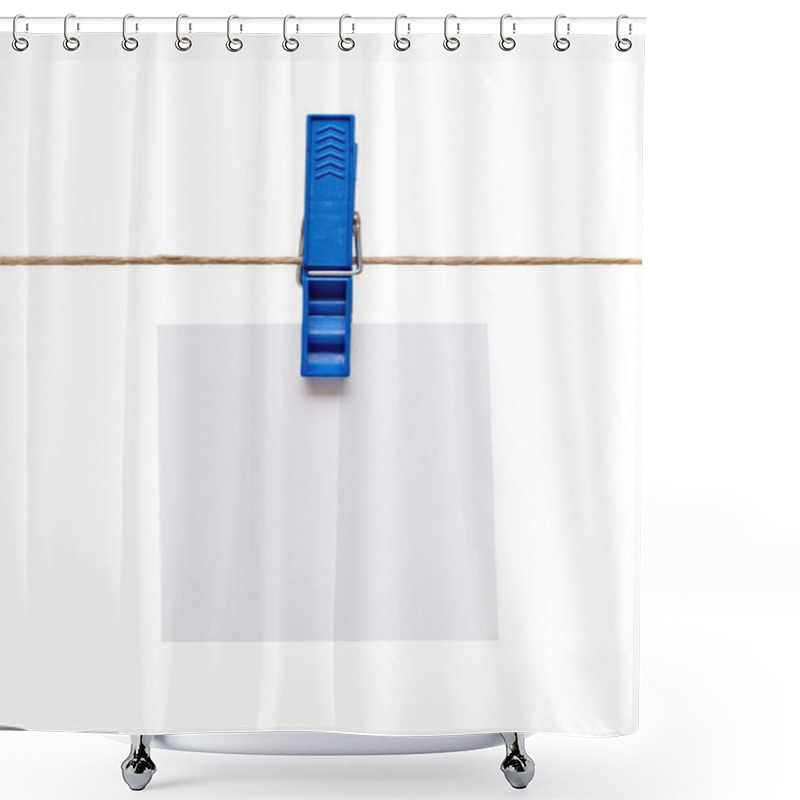 Personality  Clothes Peg And Note Paper On Clothes Line Rope Shower Curtains