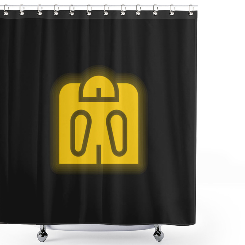 Personality  Bathroom Scale Yellow Glowing Neon Icon Shower Curtains