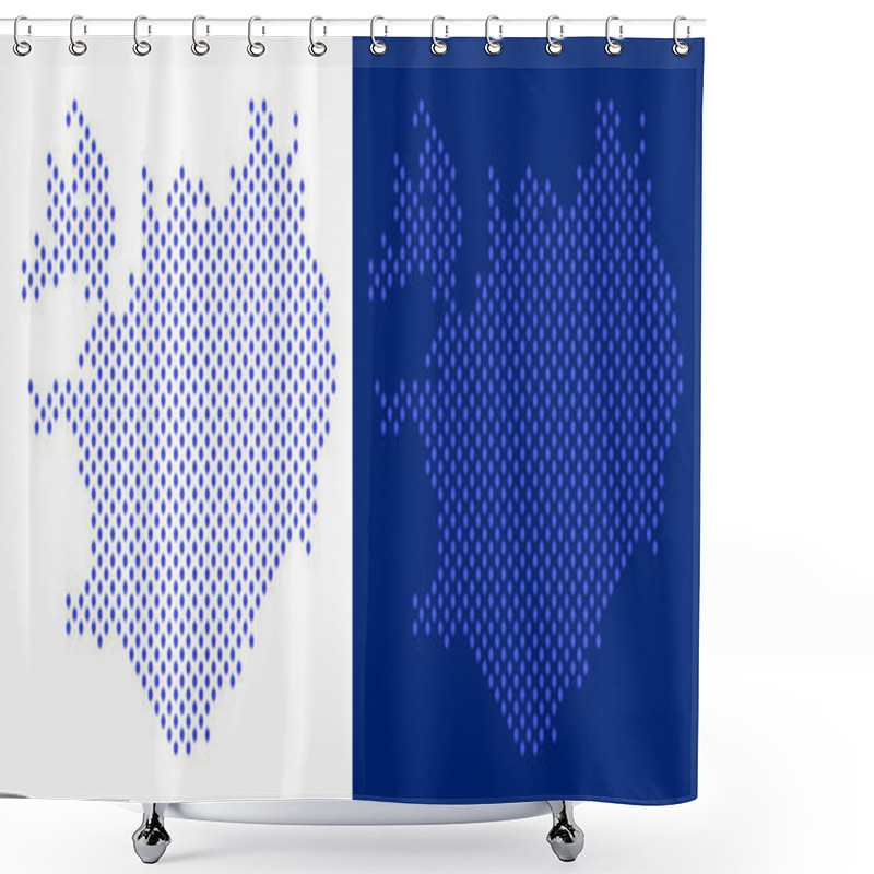 Personality  Dot Iceland Map Shower Curtains