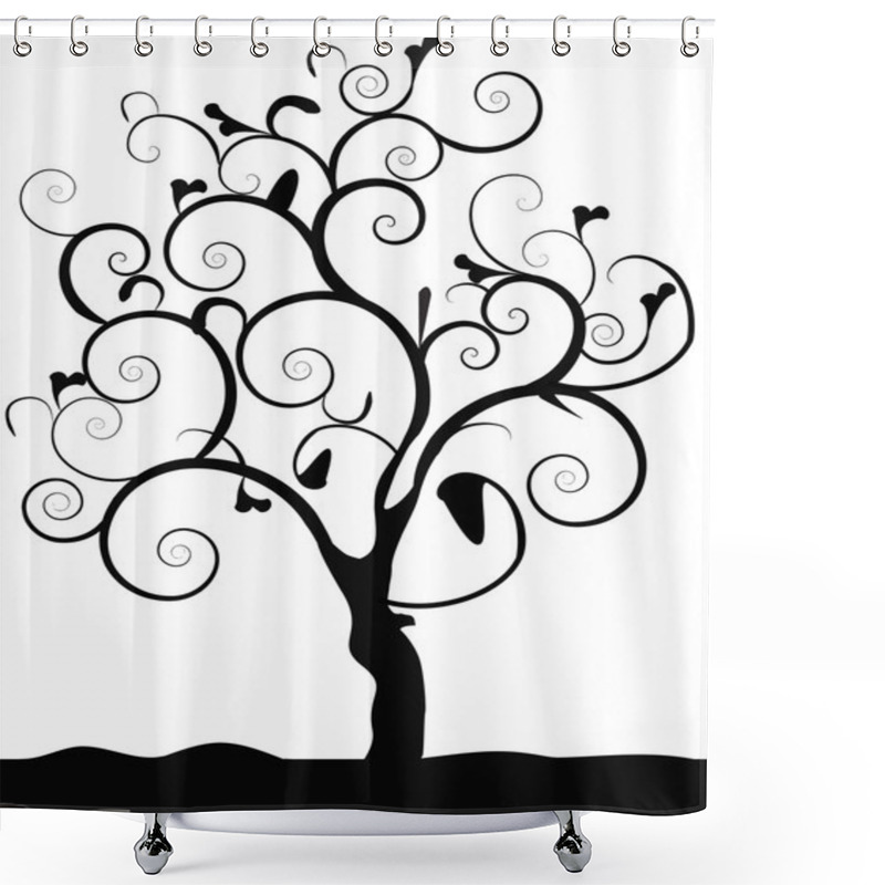 Personality  Black Tree Shower Curtains