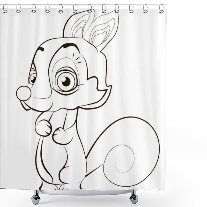 Personality  Vector Isolated Illustration, Cute Chipmunk. Chanterelle. Black Shower Curtains