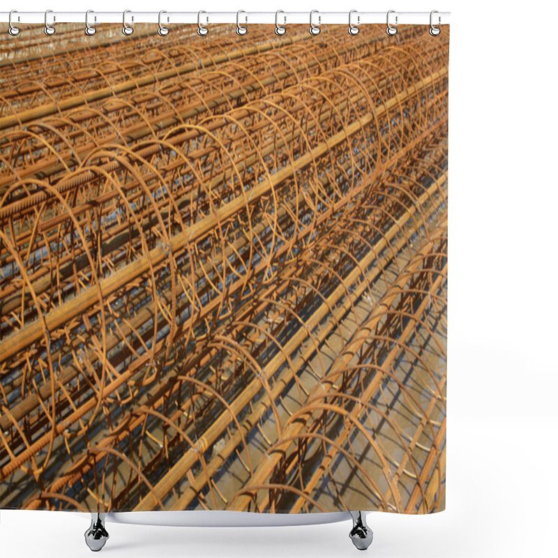 Personality  Steel Bars Construction Materials Shower Curtains