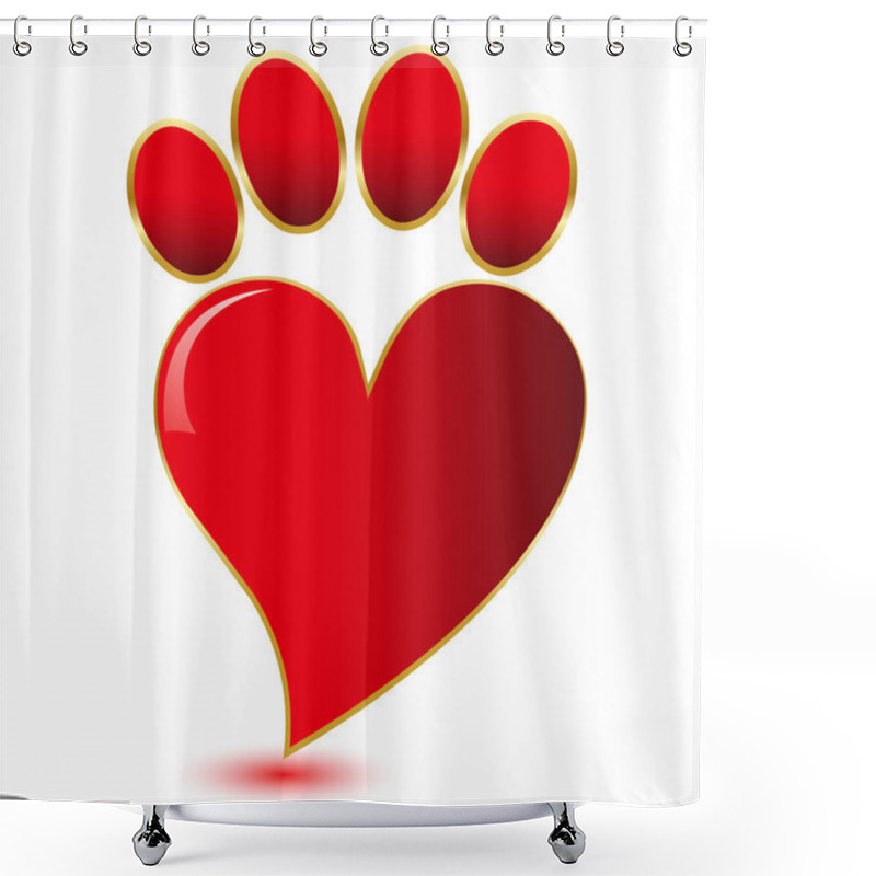 Personality  Paw Print Love.Vector Shower Curtains